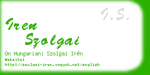 iren szolgai business card