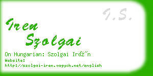 iren szolgai business card